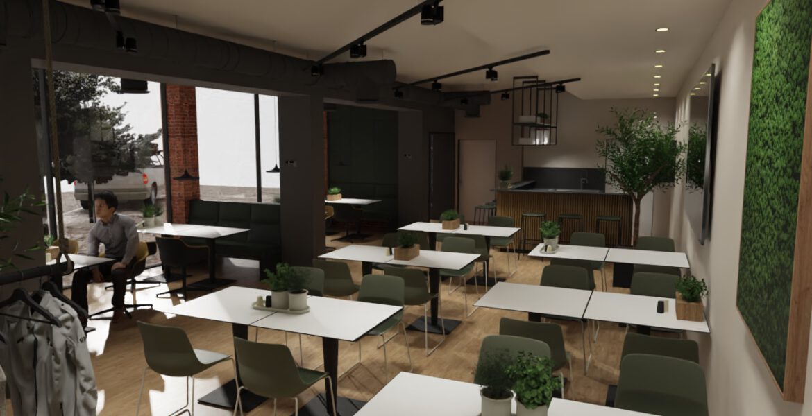 Cafeteria Visualisierung Stand März 2021