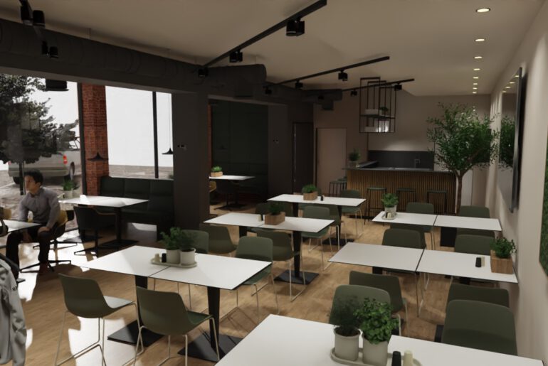 Cafeteria Visualisierung Stand März 2021