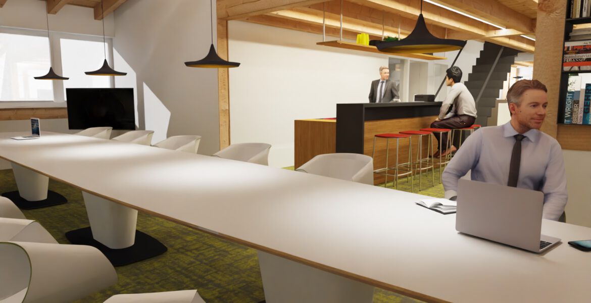 CoWorking Hauptgebäude Visualisierung Stand Mai 2021