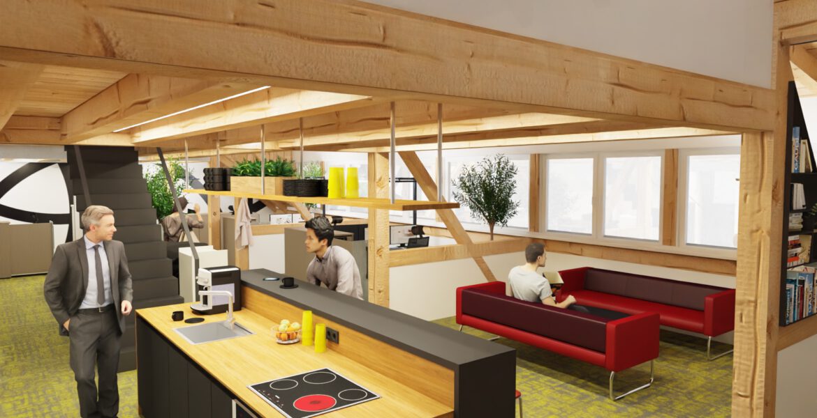 CoWorking Hauptgebäude Visualisierung Stand Mai 2021